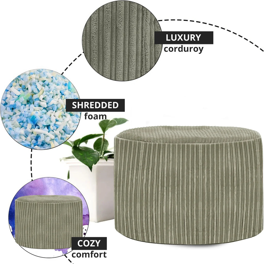 Oval Shape Foot Rest Stool Pouffe Footstools