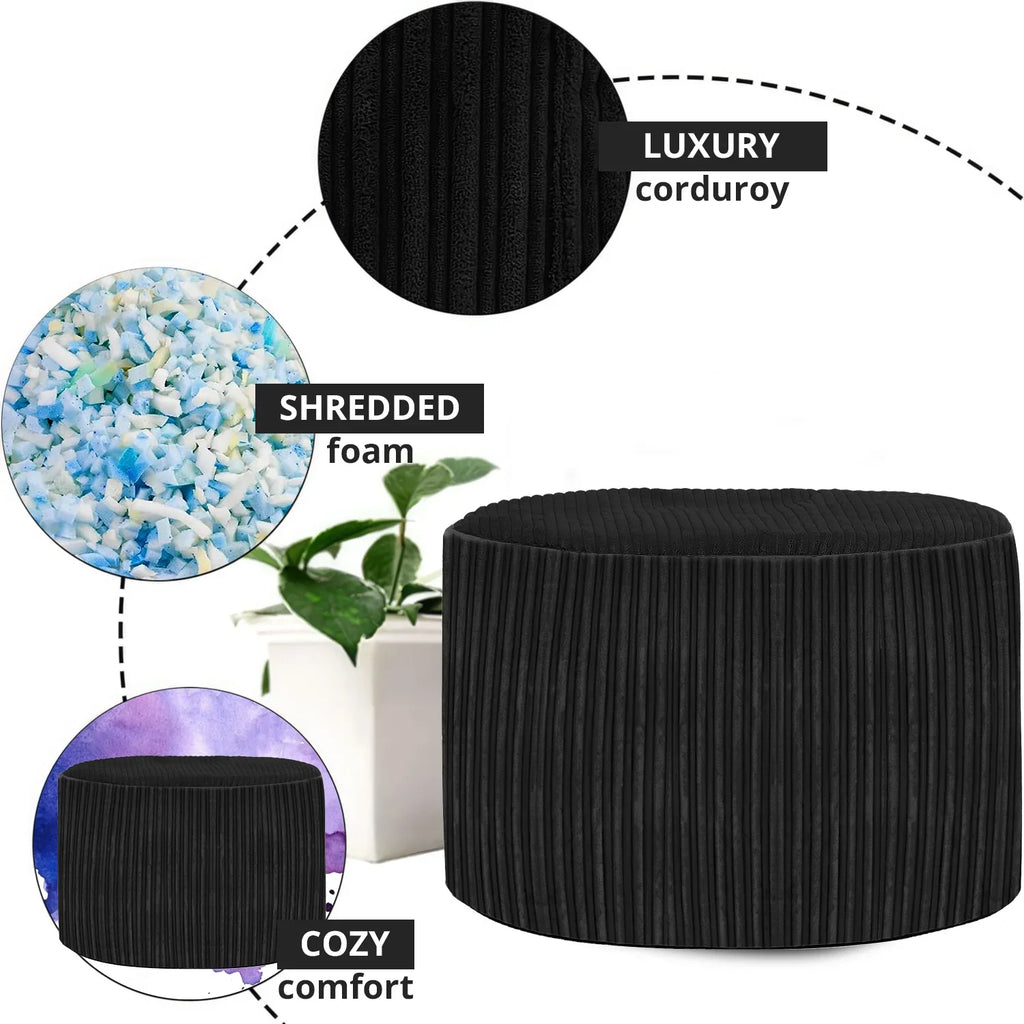 Oval Shape Foot Rest Stool Pouffe Footstools
