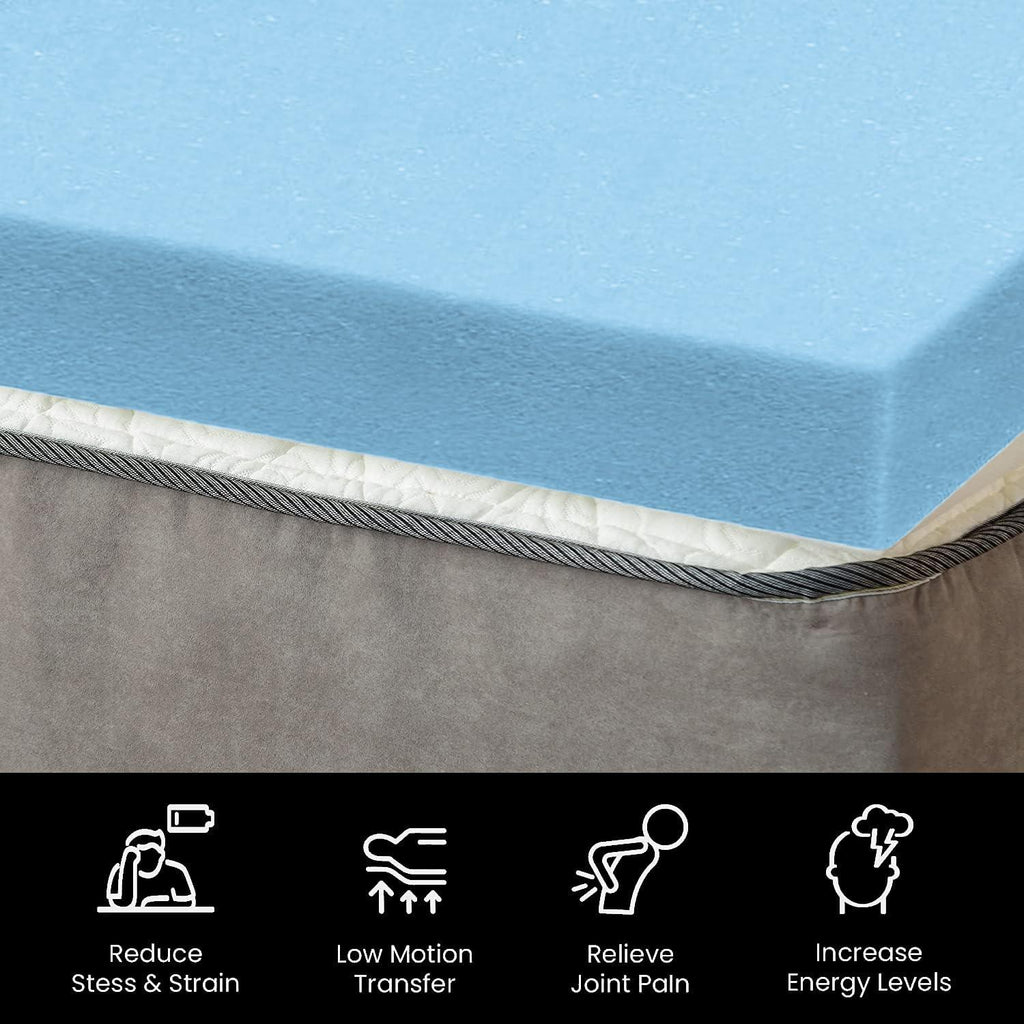 Cool Blue Memory Foam Orthopaedic Mattress Topper