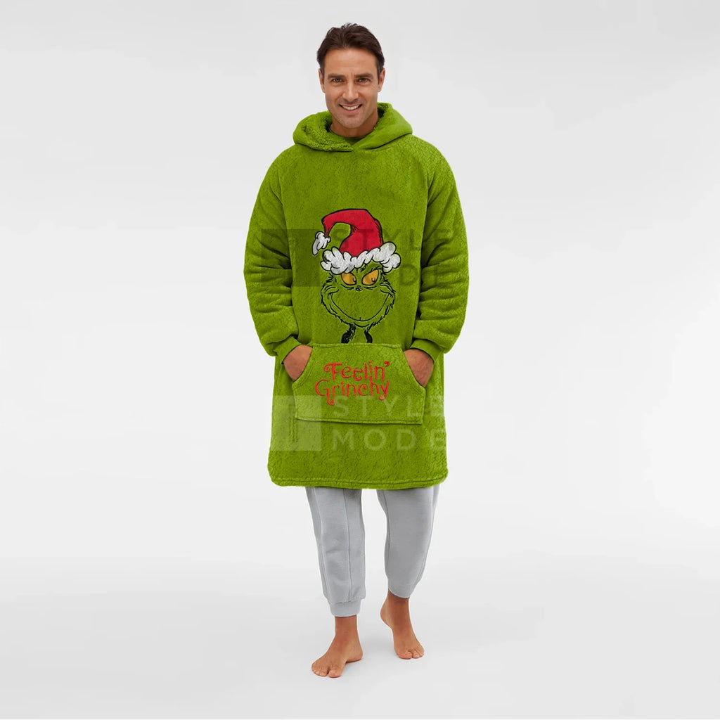 Oversized The Grinch Sherpa Hoodie For Adults (13 years+)