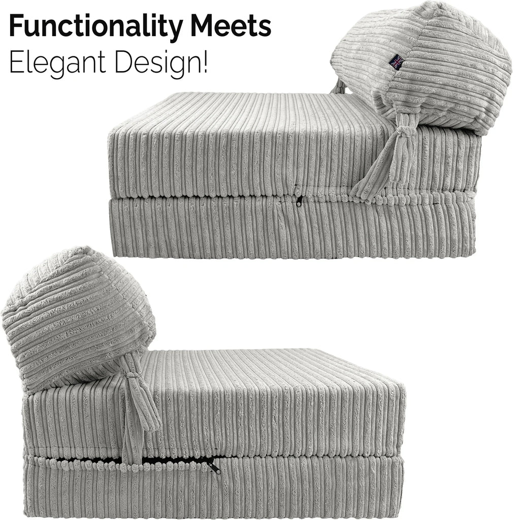 Jumbo Cord Z bed With Pillow Chair Bed Sofa