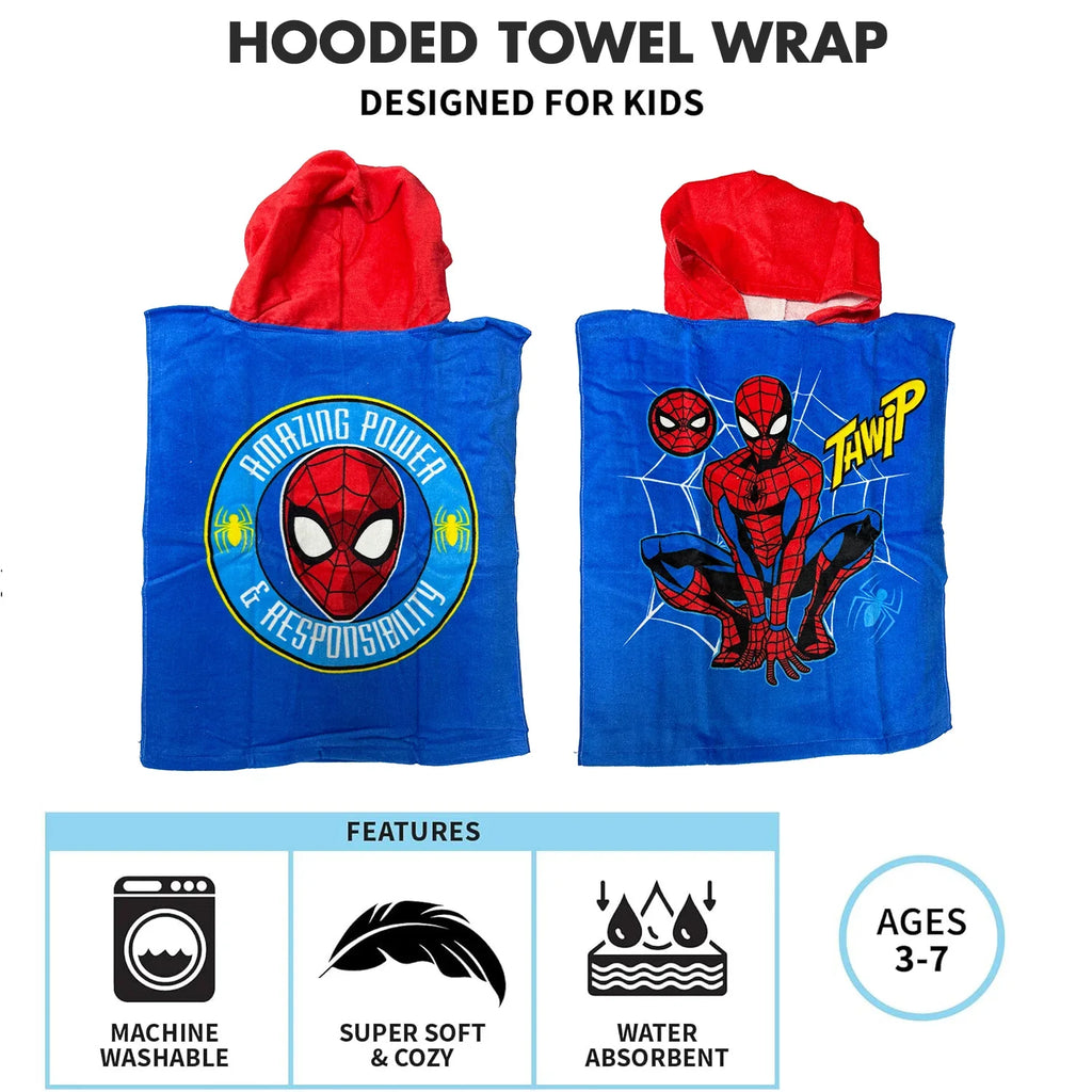 Disney Spider Man Kids Hooded Poncho