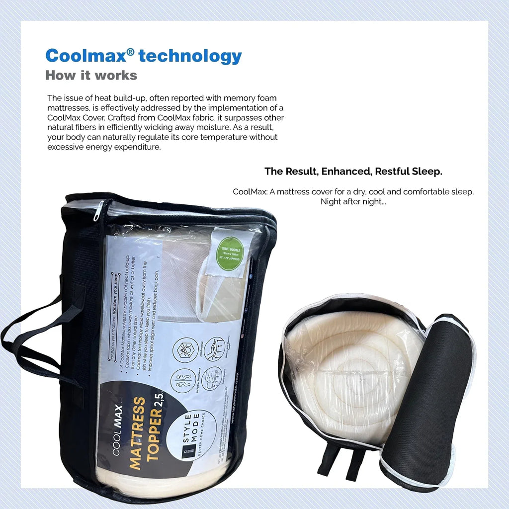 Memory Foam Mattress Toppers with Cool Max Cover