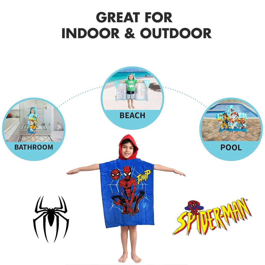 Disney Spider Man Kids Hooded Poncho
