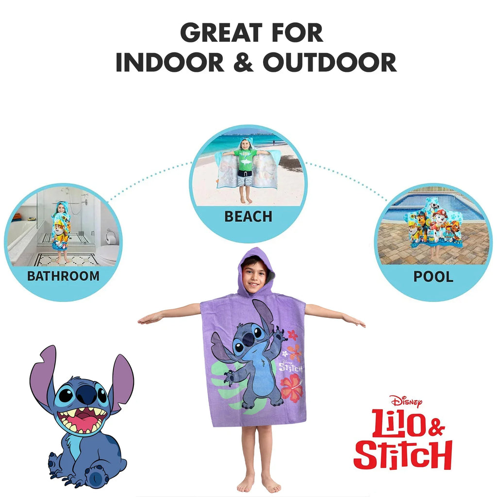 Disney Lilo Stitch Kids Hooded Poncho