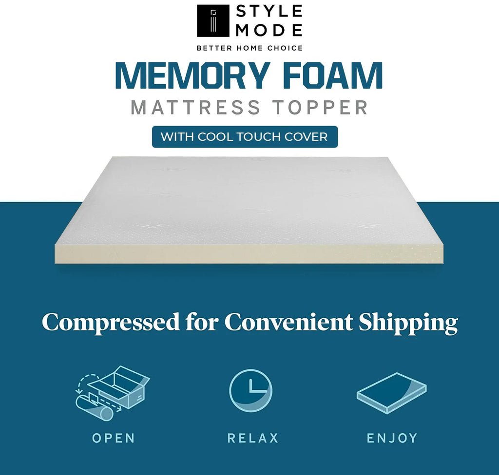 Memory Foam Mattress Toppers with Cool Max Cover