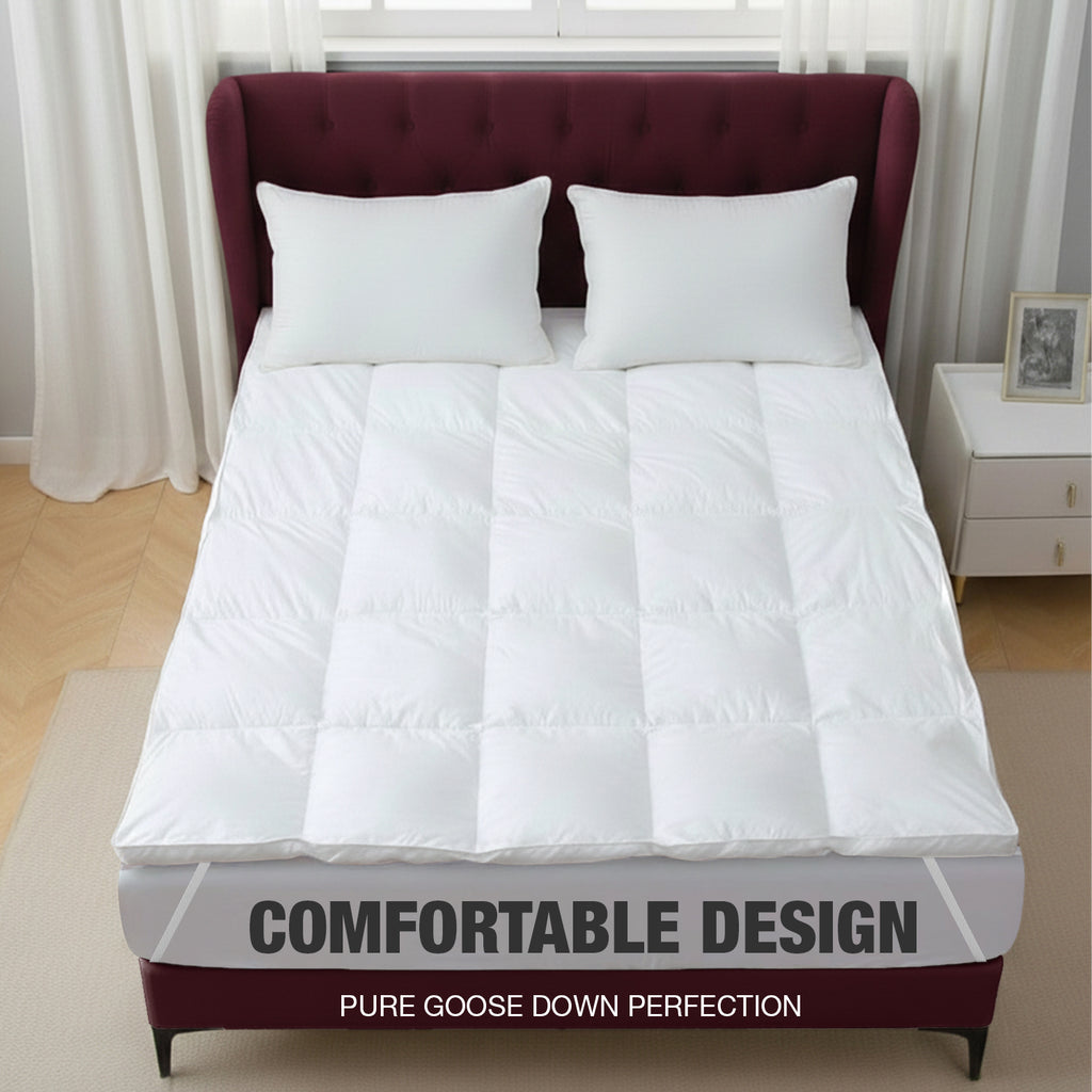 Goose Down Feather Mattress Topper 5cm Depth