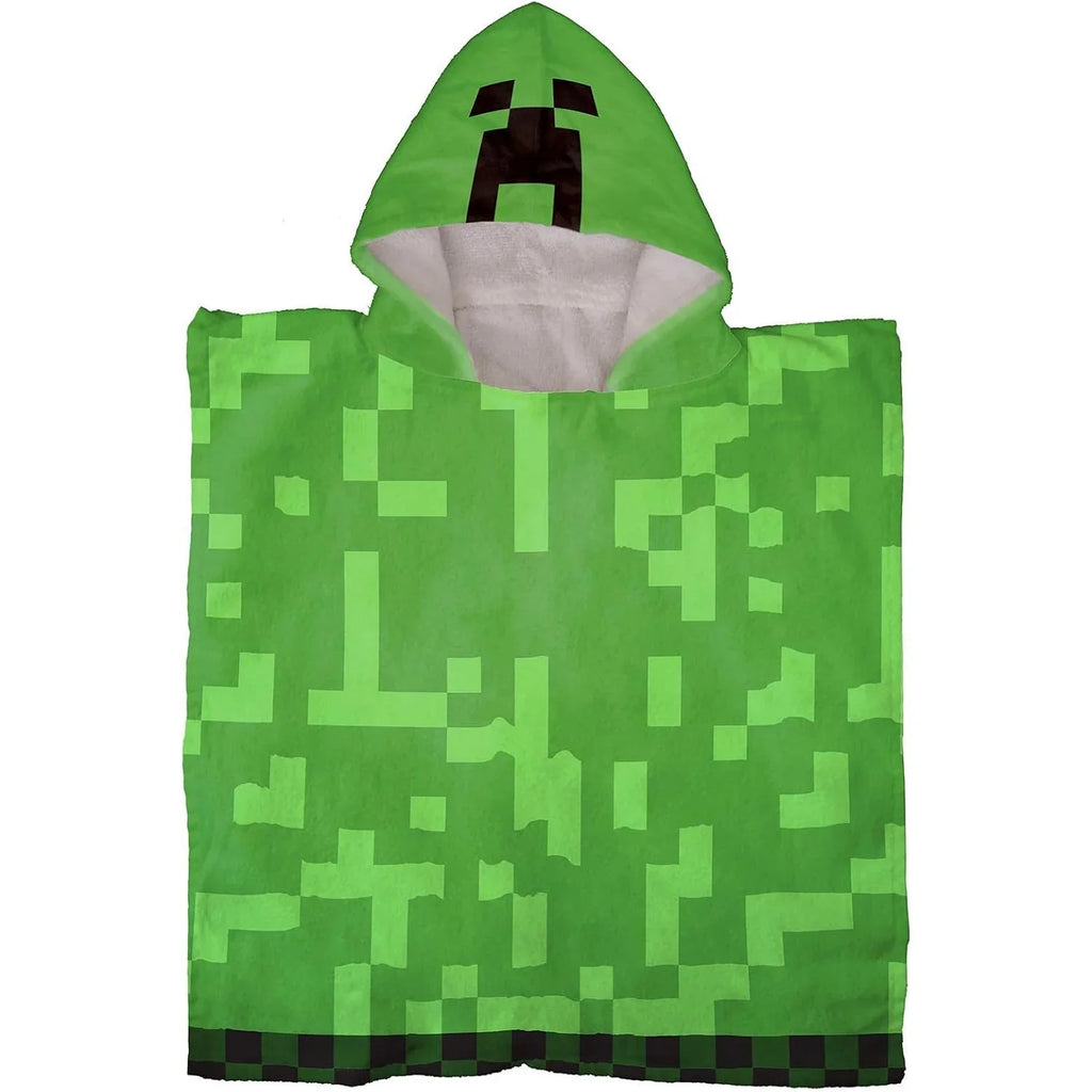 Buy Minecraft green Creeper Hooded Poncho for Kids in the UK |Disney bedding collection |iStyle mode