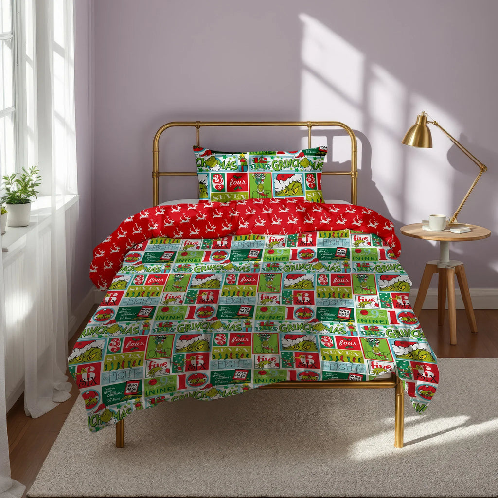 The Grinch Dr. Seuss  Christmas Microfibre Duvet Cover