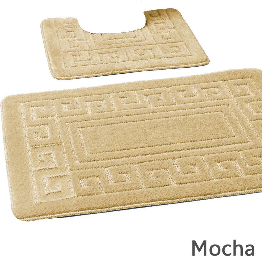 Greek Jacquard Bath Mat Set