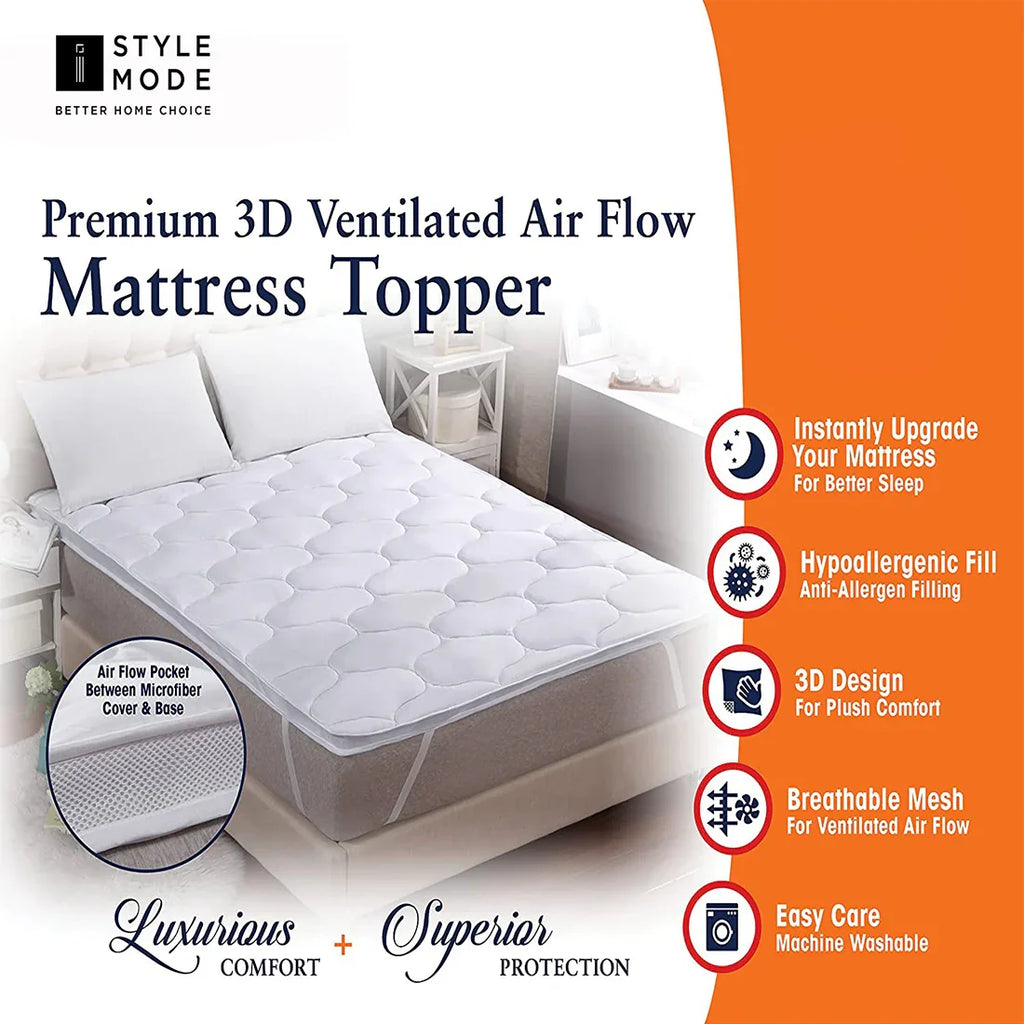 Microfiber Mattress Topper 5cm Ultra Soft Air-Flow Mattress