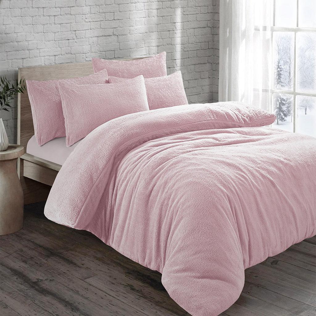 Teddy Bear Plain Fleece Duvet Cover Set