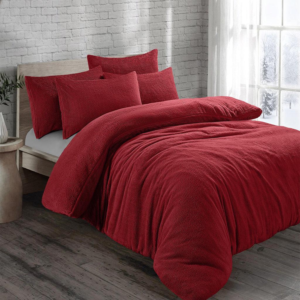 Teddy Bear Plain Fleece Duvet Cover Set