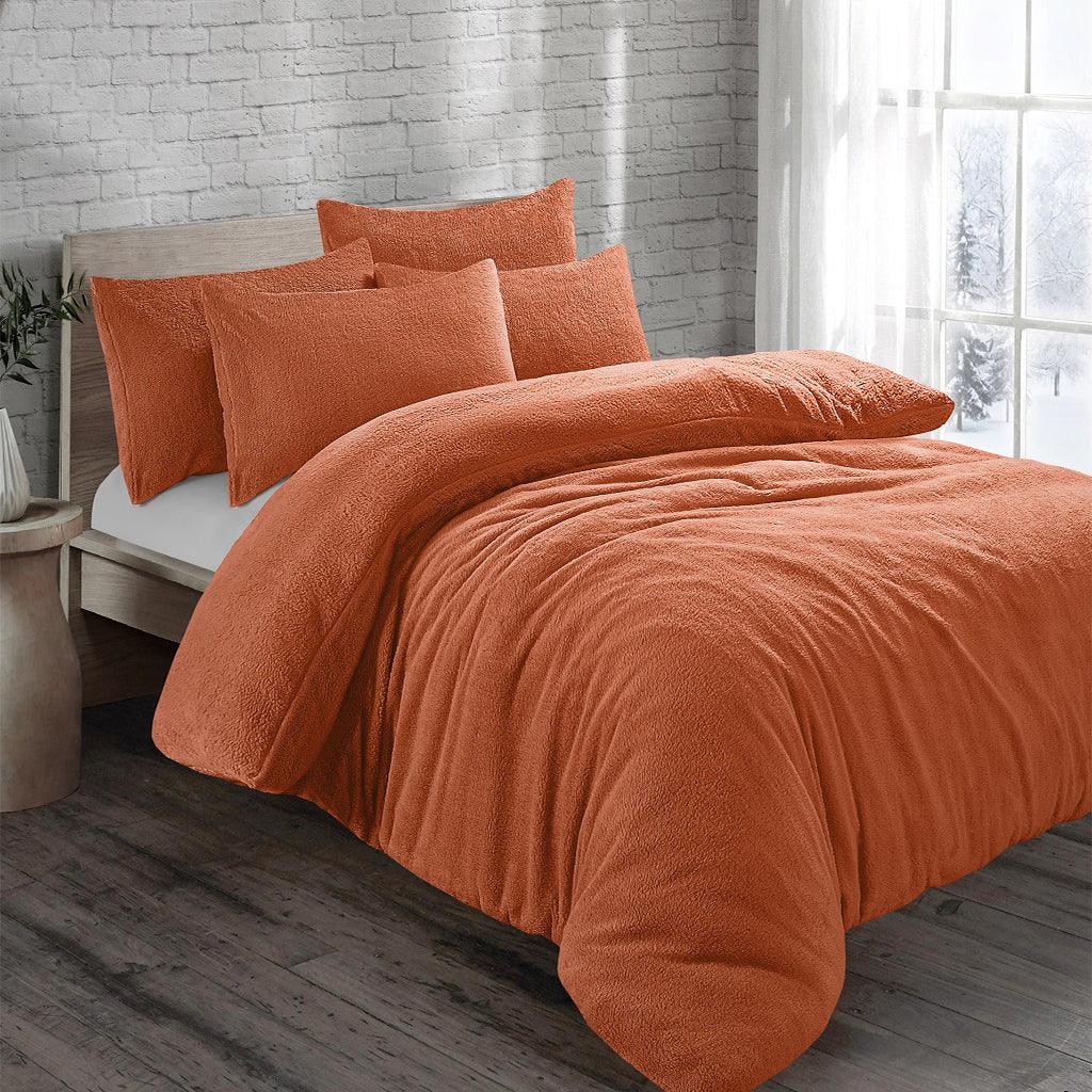 Teddy Bear Plain Fleece Duvet Cover Set