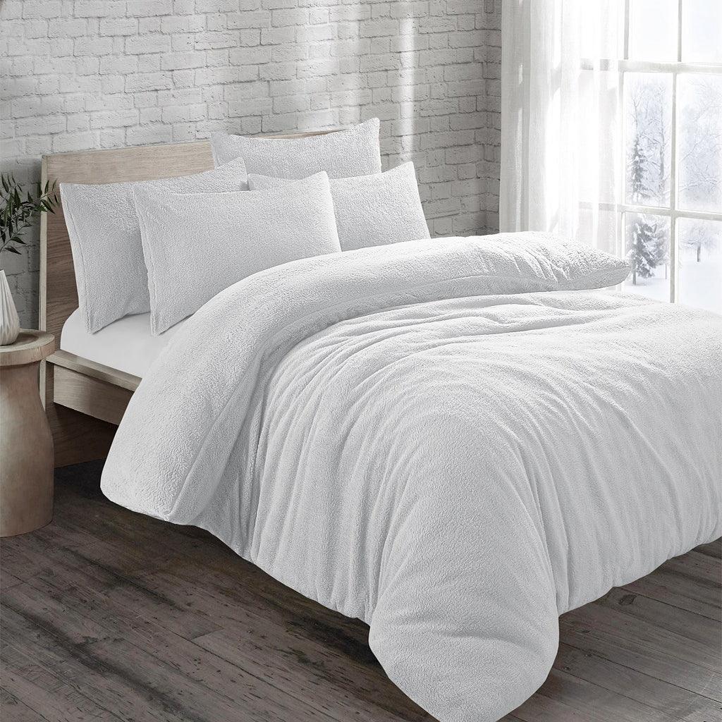 Teddy Bear Plain Fleece Duvet Cover Set