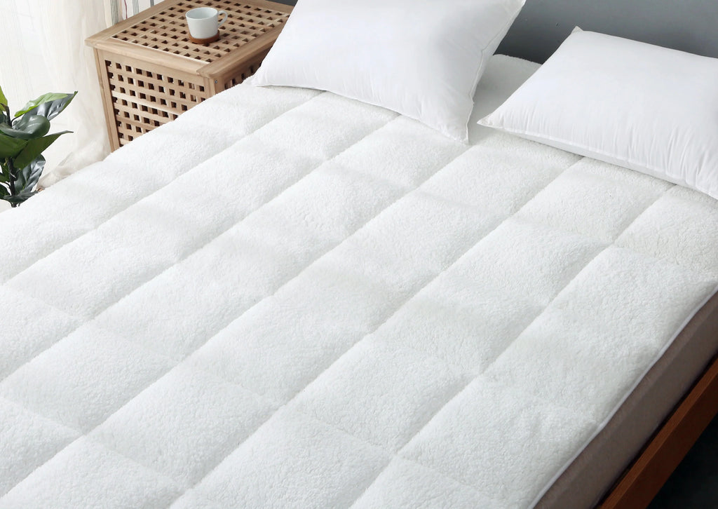 Sheepskin Sherpa Fleece Mattress Topper