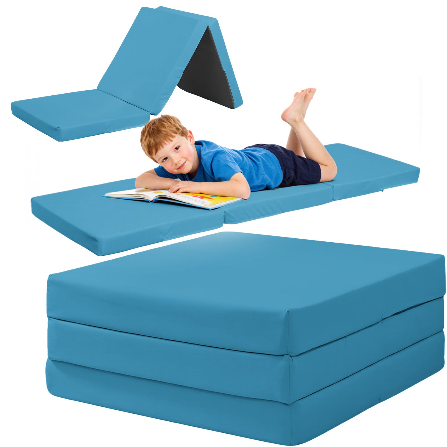 Ready Steady Bed – Canapé-Lit Futon Z-Fold Ultra Confortable Et Léger, Housse Imperméable (Noir)