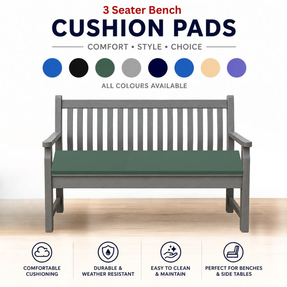 Garden 3 Seater Bench Cushion Pads