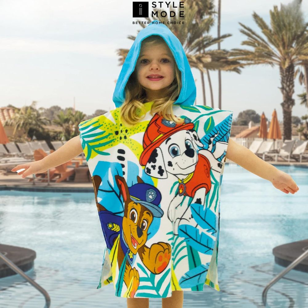 PAW Patrol Jungle Kids Hooded Poncho Towel (50cm x 115cm)