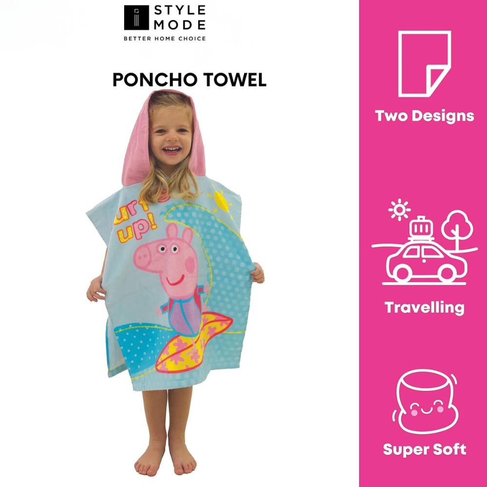 Peppa Pig Kids Hooded Poncho Towel (50cm x 115cm)