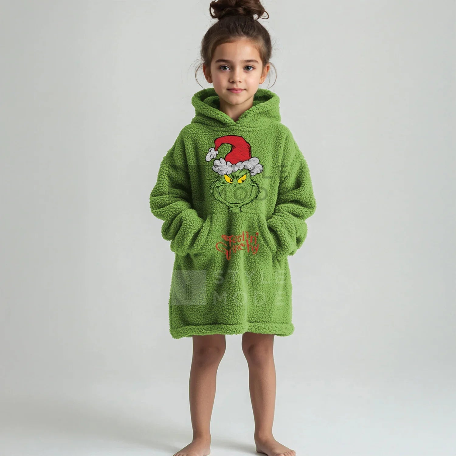 Buy Oversized The Grinch Sherpa Hoodie for Kids (5-12yrs) – Best Price Online | Christmas Sale | iStyleMode