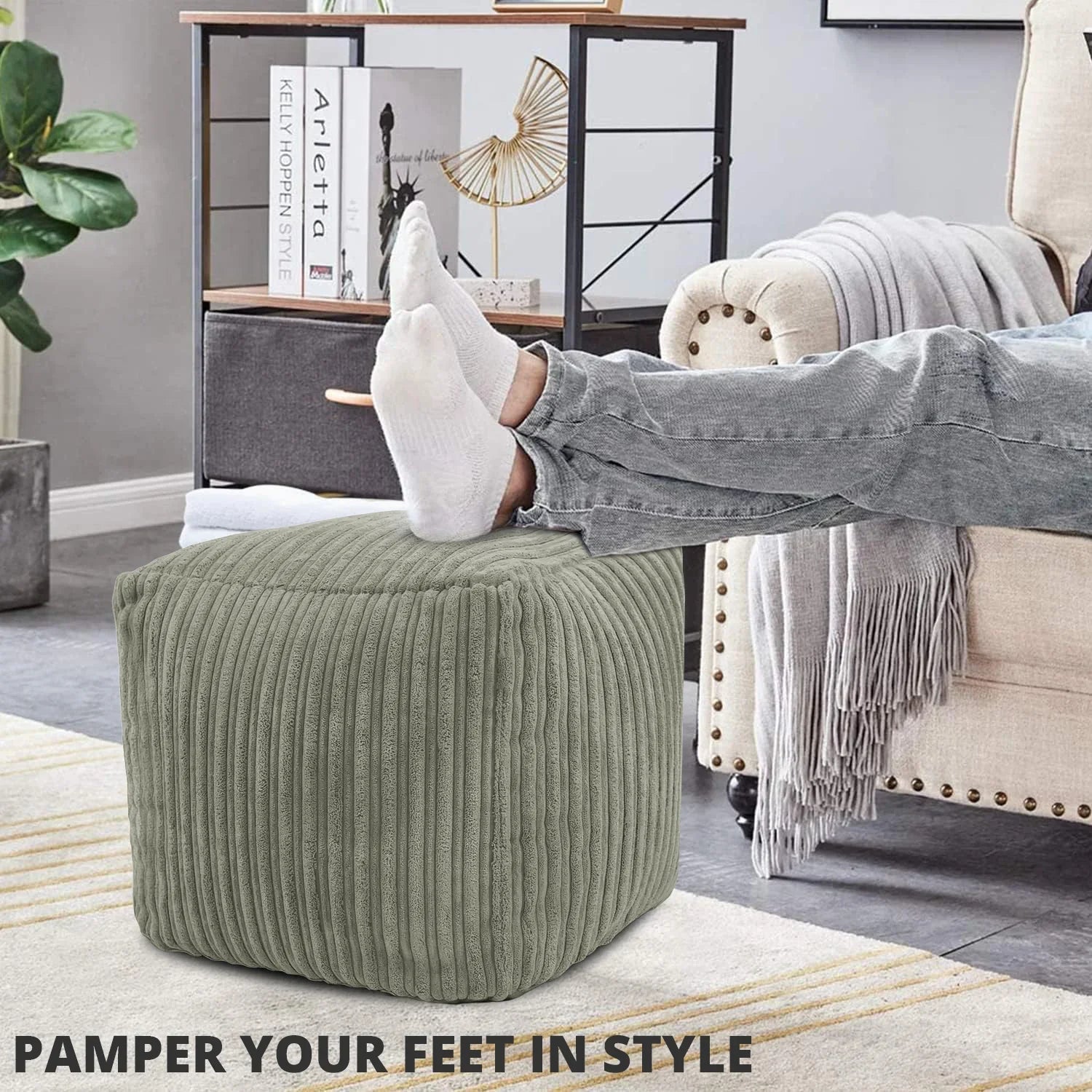 Square Shape Foot Rest Stool Pouffe Footstools