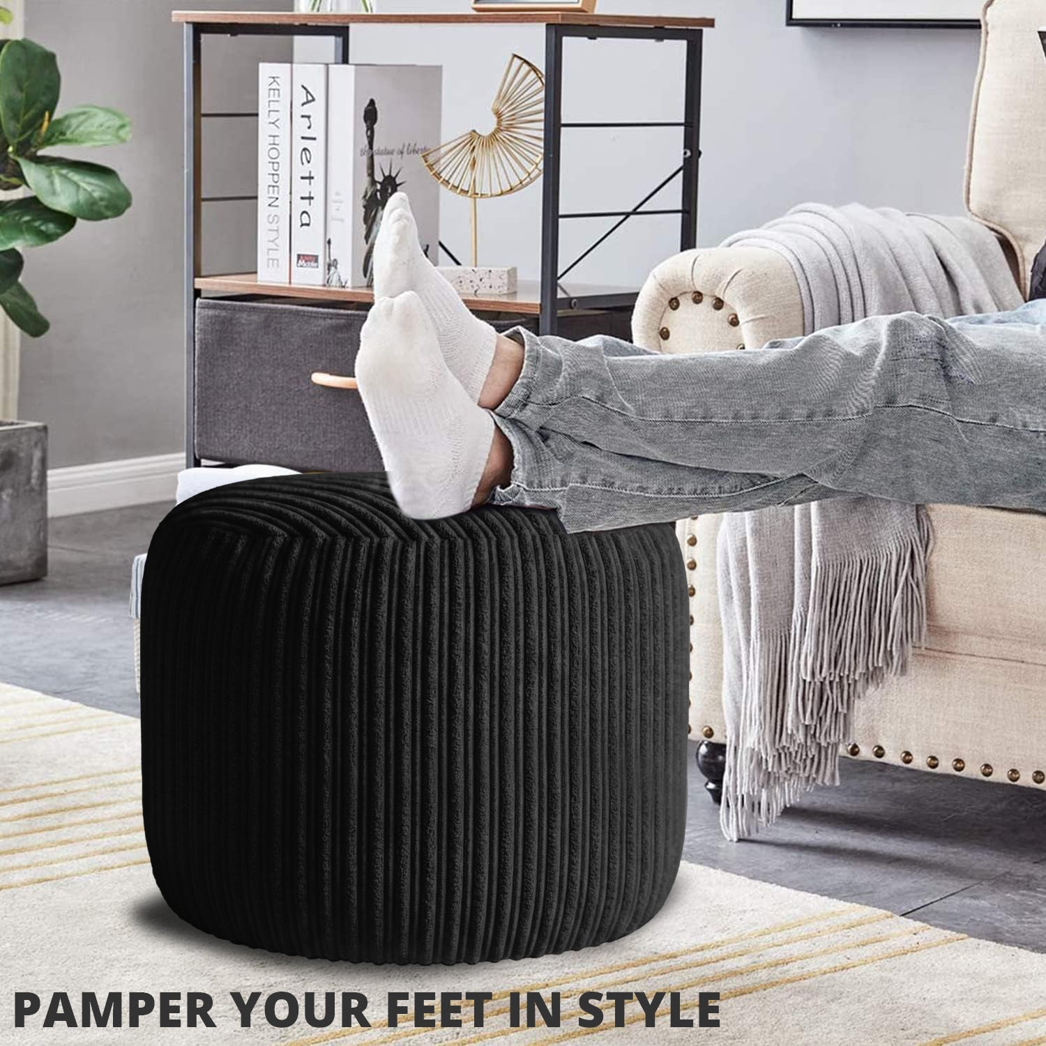 Oval Shape Foot Rest Stool Pouffe Footstools