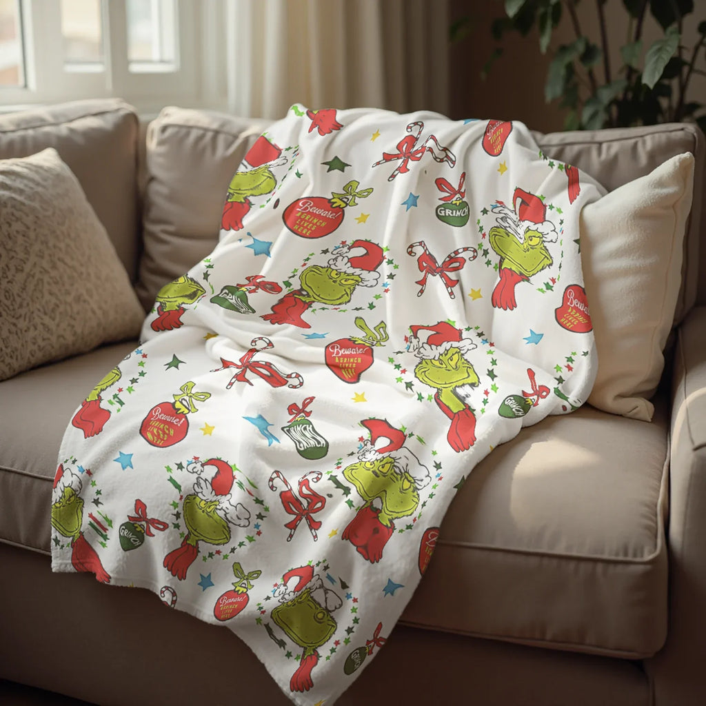 The Grinch Throw Blanket Fur Fleece Throw