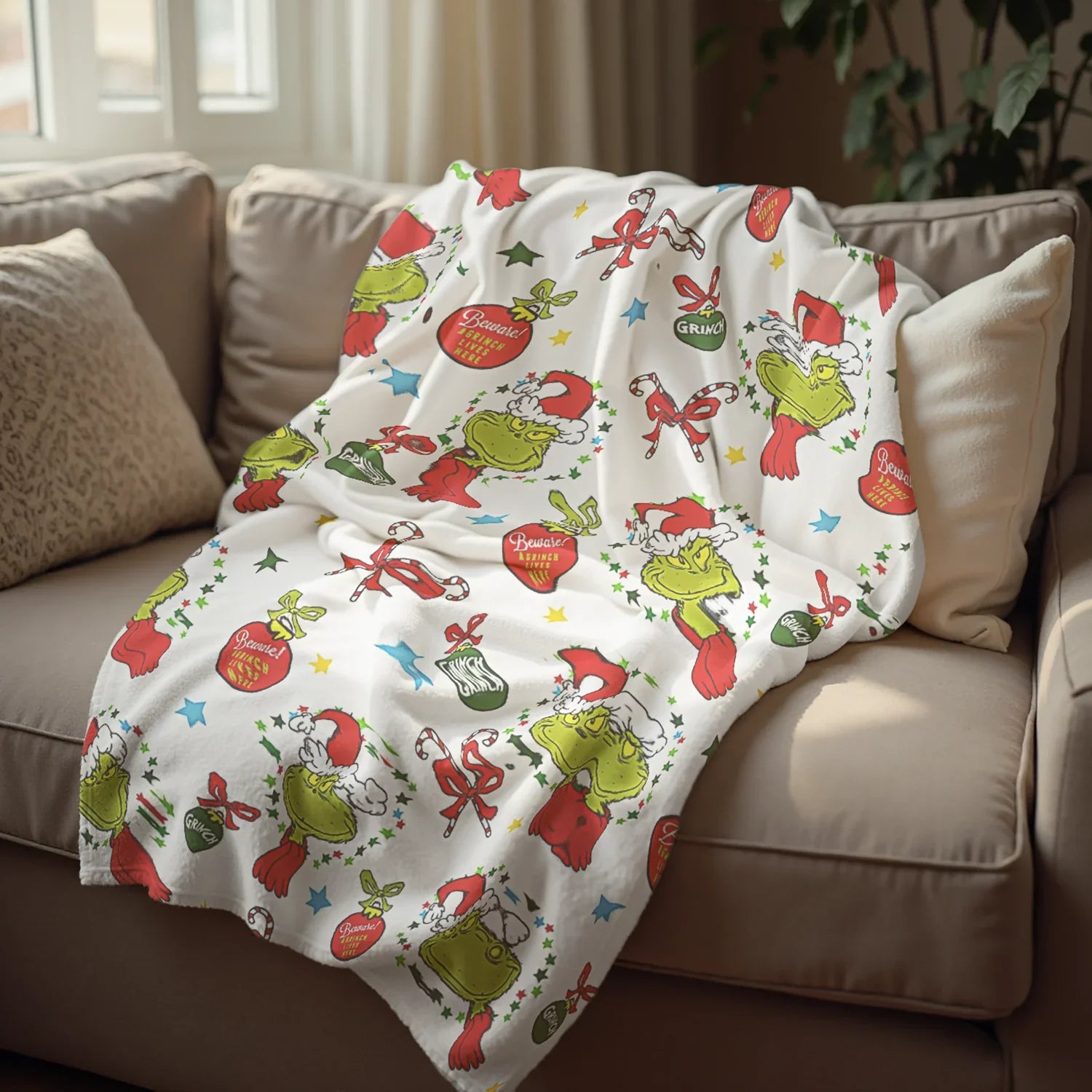 The Grinch Throw Blanket Fur Fleece Throw