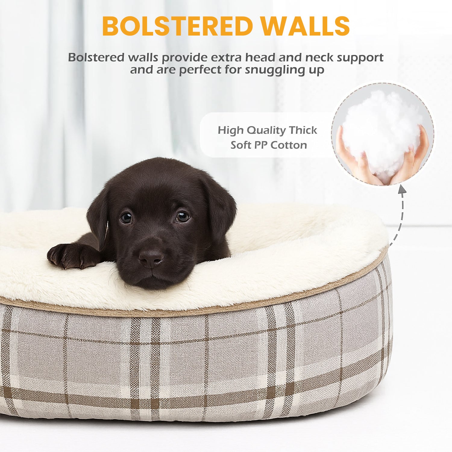 Soft Plush Faux Fur Dog Bed - Reversible Design