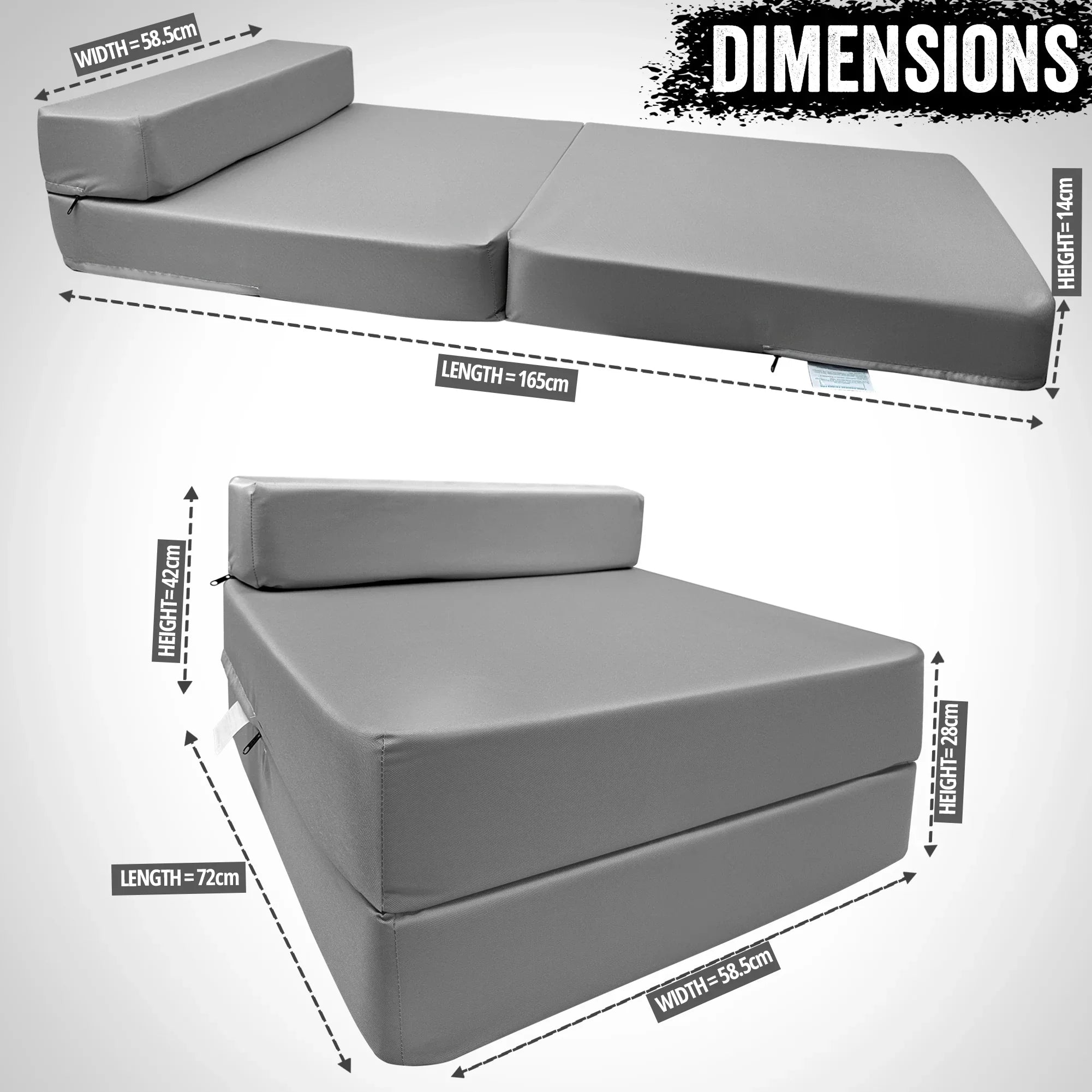 Single Sofa Bed Chair – Convertible Z-Bed Spec