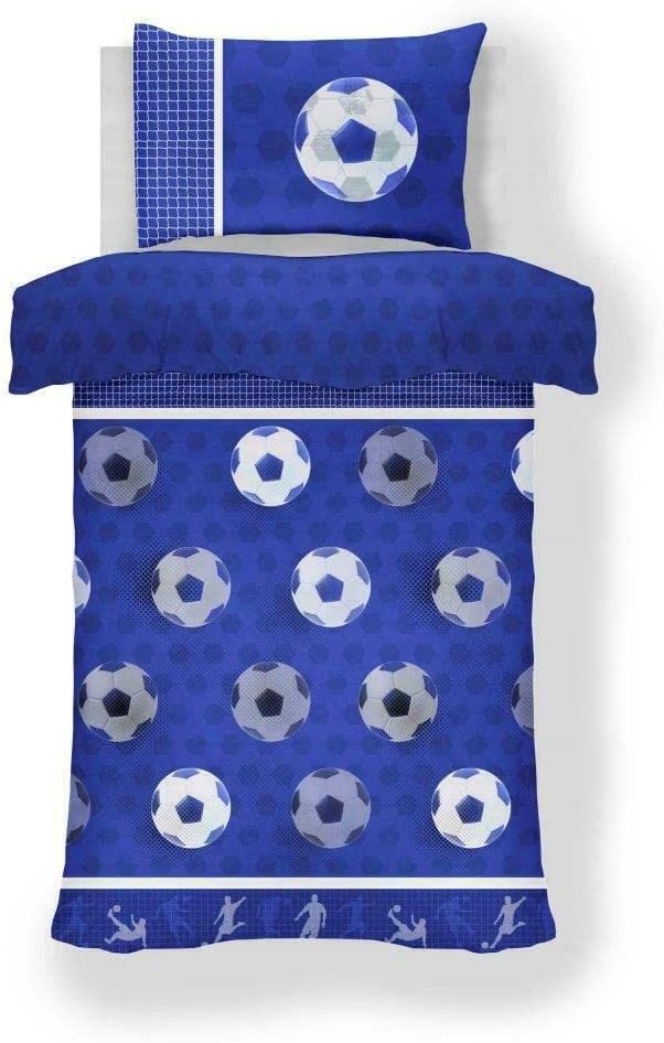 Youngun's Football Goals Blue Single Duvet Cover and Pillowcase Set