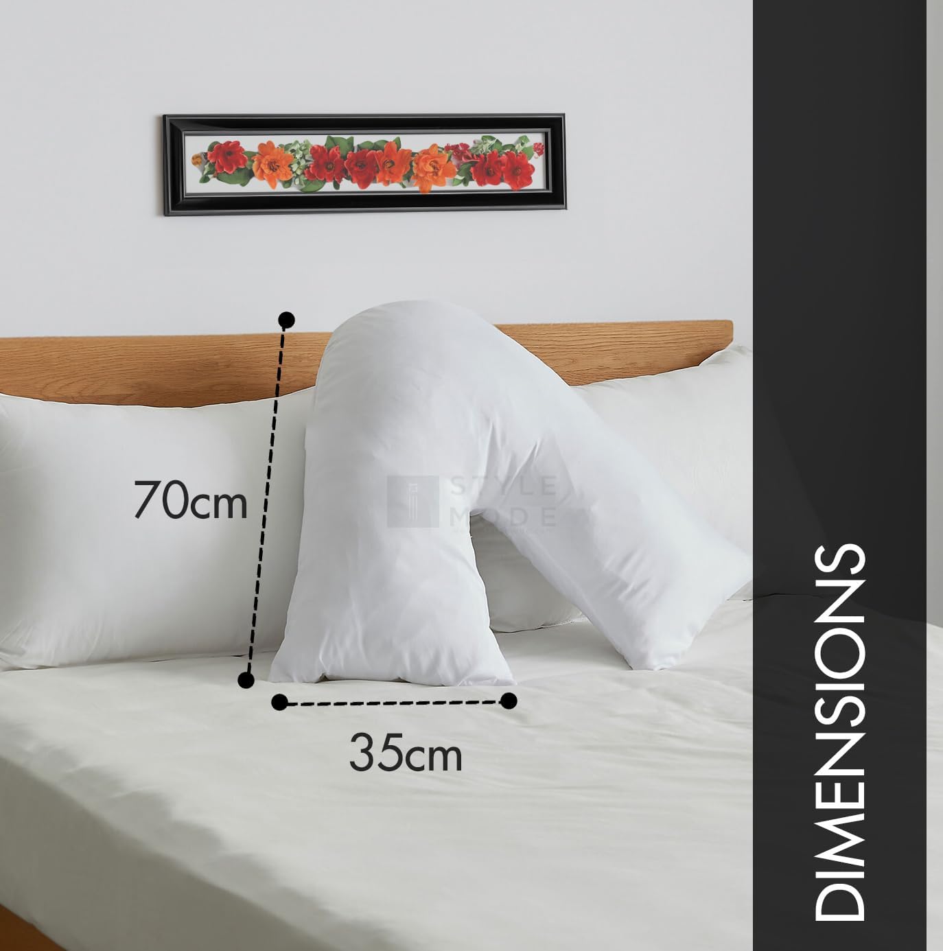 V Shaped Pillow with Pillowcase I Orthopaedic Neck I Back & Shoulder Support I Nursing & Maternity Pillow