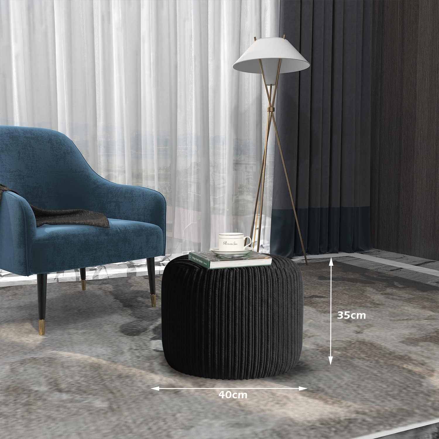 Oval Shape Foot Rest Stool Pouffe Footstools