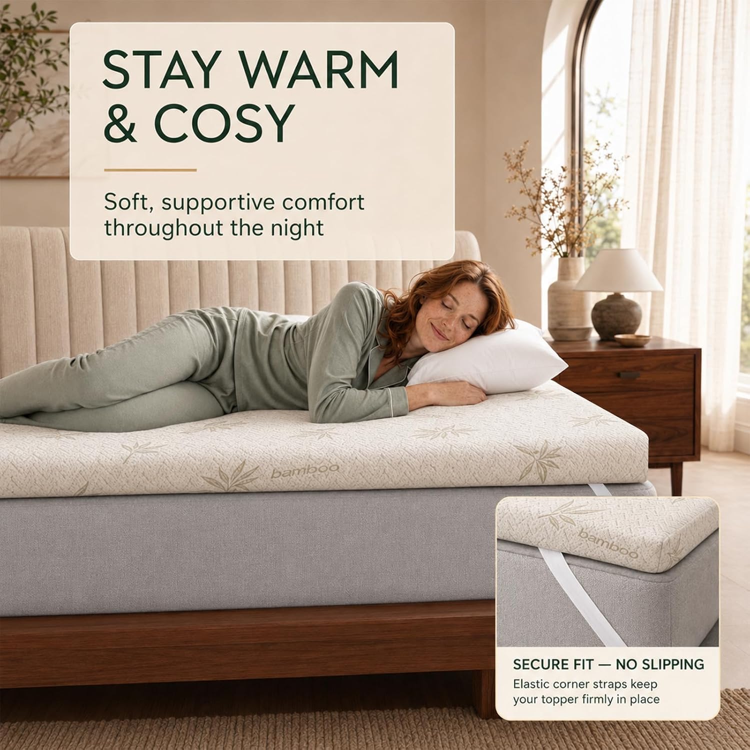 Bamboo Memory Foam Mattress Topper