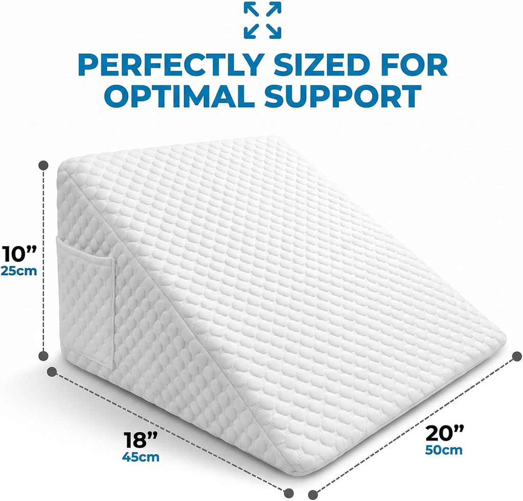 Orthopaedic Memory Foam Bed Wedge Pillow for Back Support & Leg Elevation