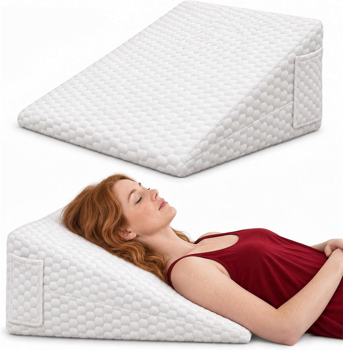 Orthopaedic Memory Foam Bed Wedge Pillow for Back Support & Leg Elevation