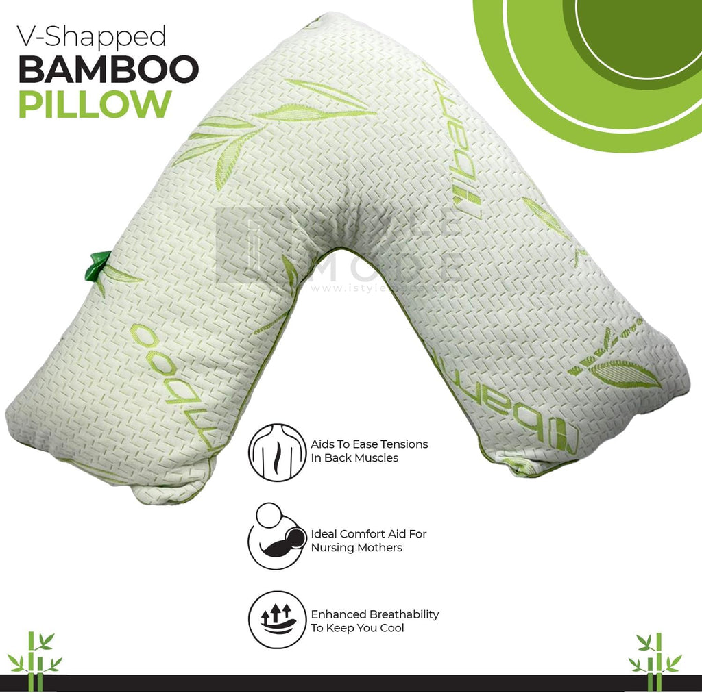 Bamboo V Shape Anti-Allergy Memory Foam Pillow with Cover