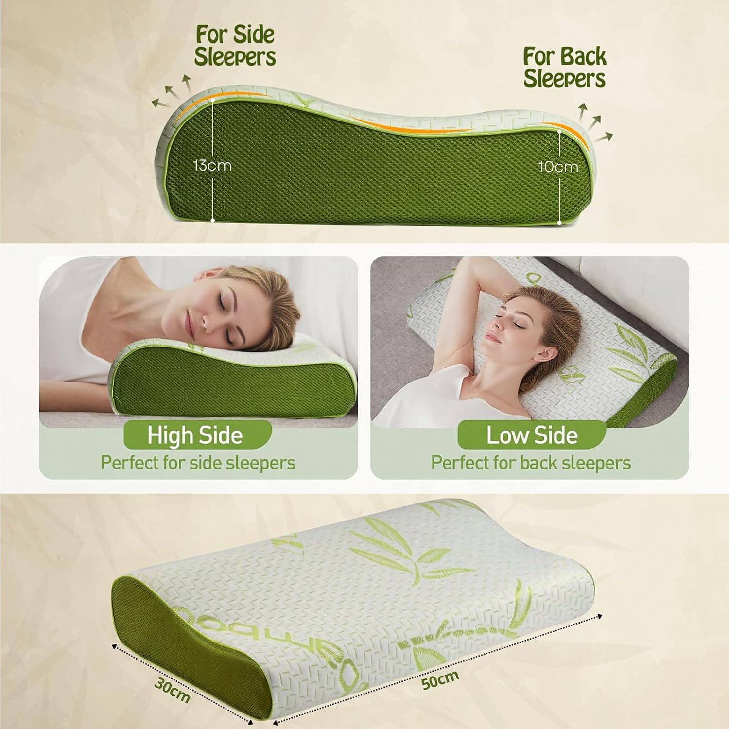 Bamboo Contour Memory Foam Pillow