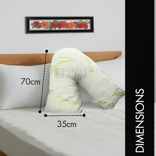 Bamboo V Shape Anti-Allergy Memory Foam Pillow with Cover