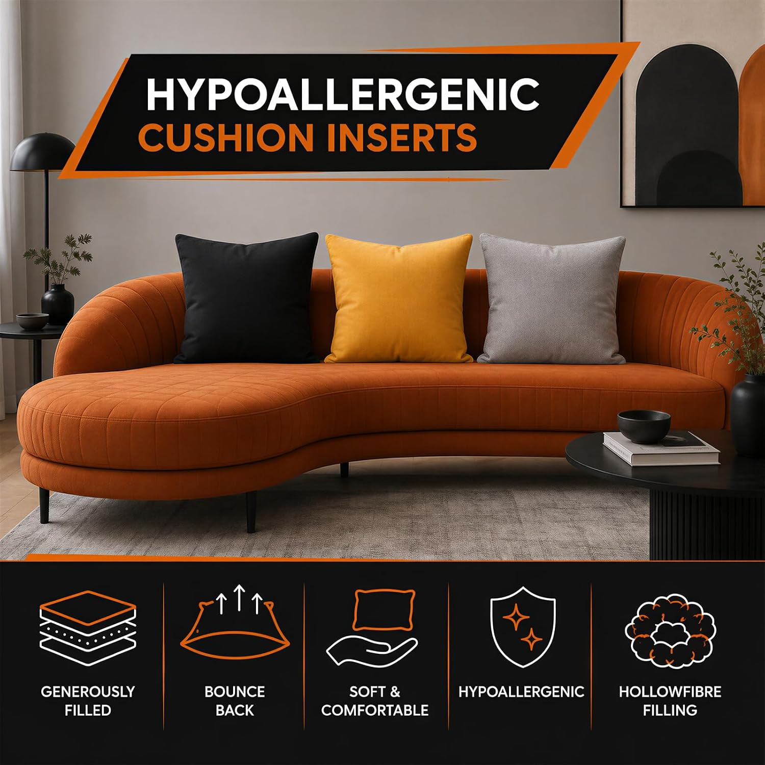 Hollowfibre Cushion Pads