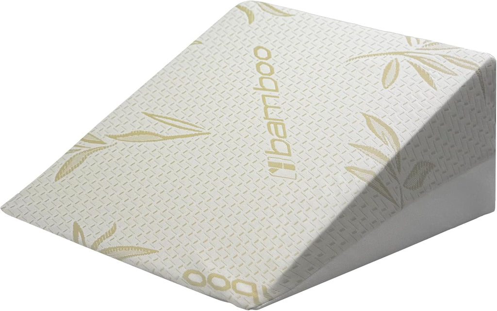 Memory Foam Bed Wedge Pillow with Bamboo Cover | Orthopaedic Back Rest Support