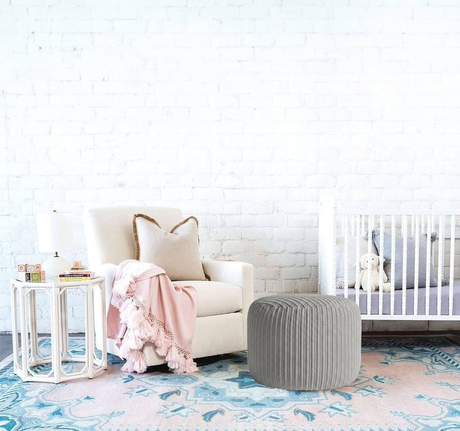 Oval Shape Foot Rest Stool Pouffe Footstools