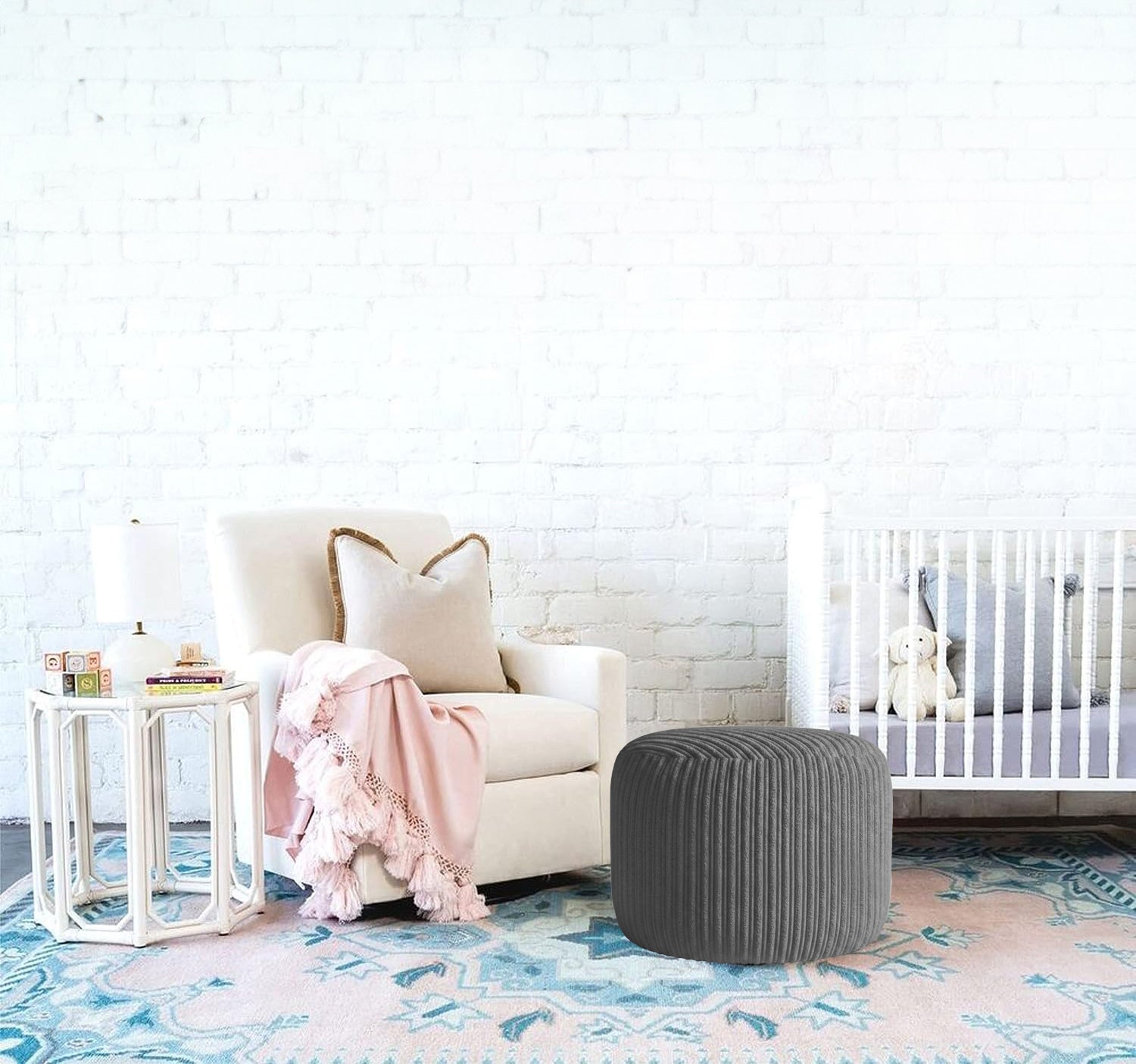 Oval Shape Foot Rest Stool Pouffe Footstools