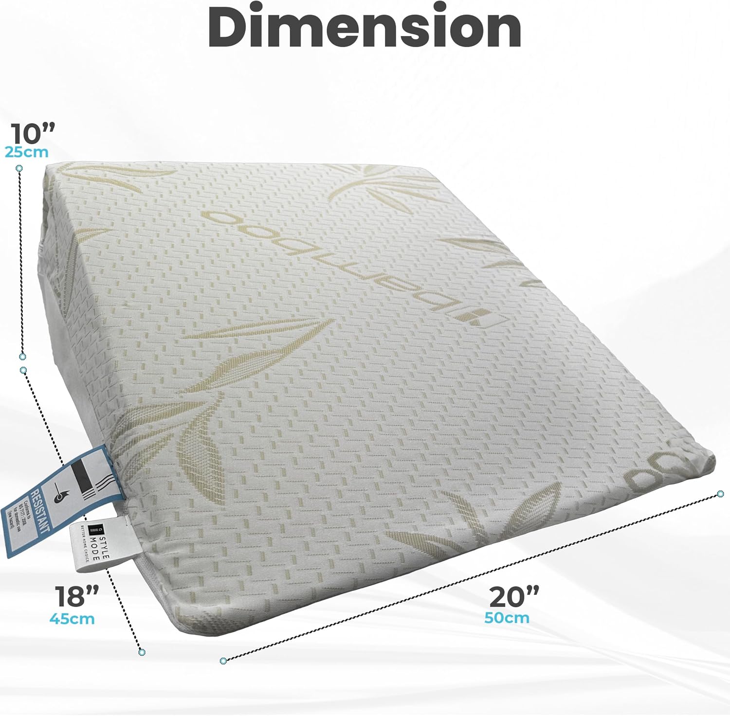Memory Foam Bed Wedge Pillow with Bamboo Cover | Orthopaedic Back Rest Support