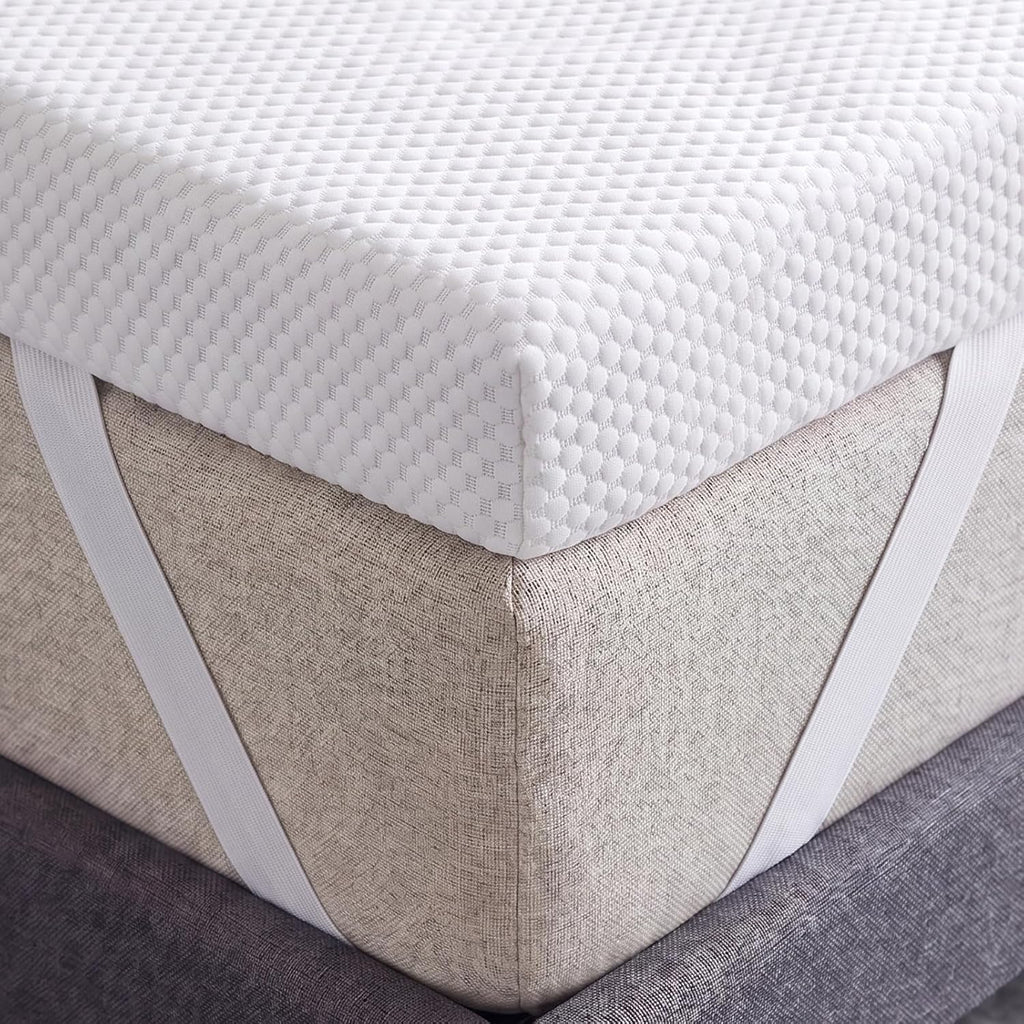 Memory Foam Mattress Topper 3D Bubble Cover | Non-Slip Base | 7.5cm Thick