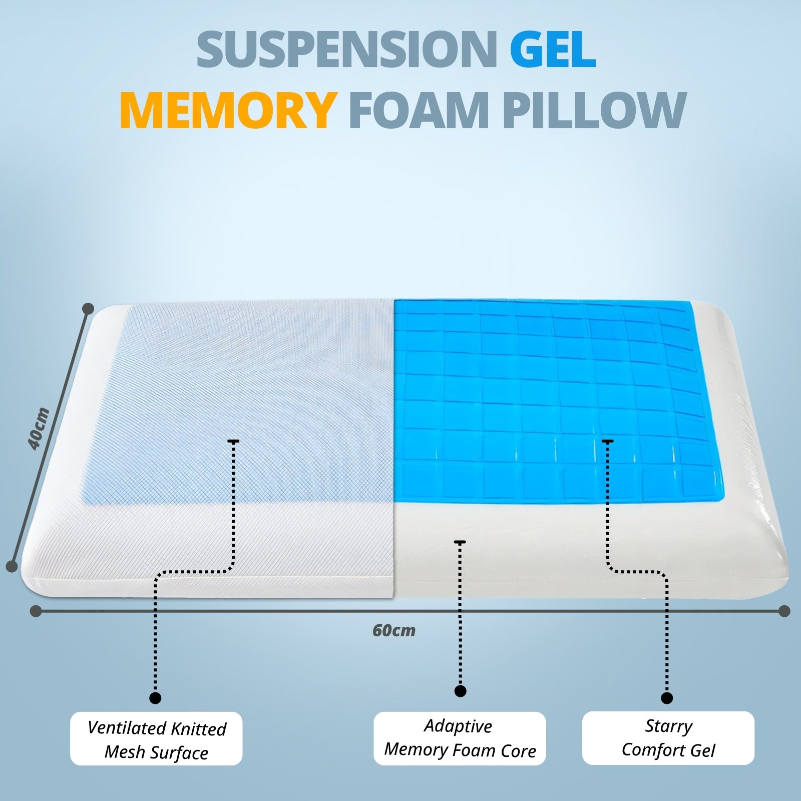 Cooling Gel Memory Foam Pillow