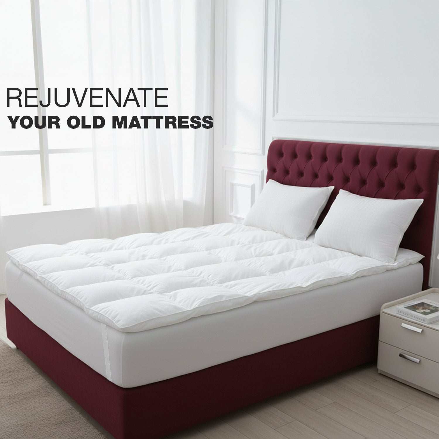 Goose Down Feather Mattress Topper 5cm Depth