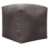 Cube Shape Leather Foot Rest Stool Pouffe Footstools