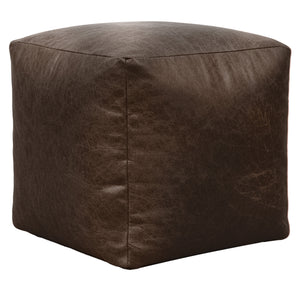 Cube Shape Leather Foot Rest Stool Pouffe Footstools